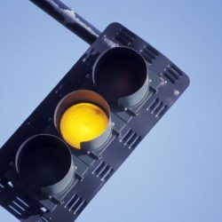 Yellow light study flashing intersection does mean