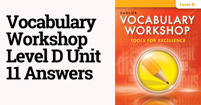 Vocabulary workshop level d unit 11