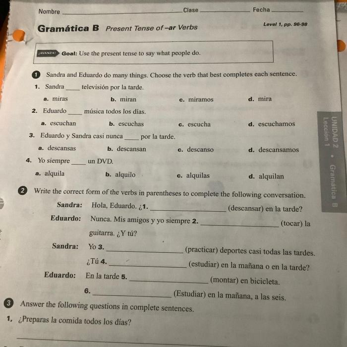 Gramatica a noun adjective agreement answer key